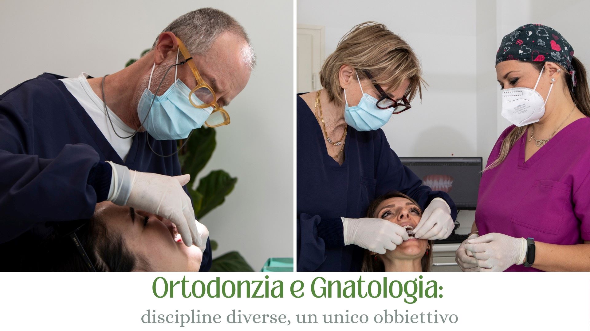 Specialisti dello Studio Ferman di Piombino durante una visita di ortodonzia e gnatologia per l'allineamento dentale.